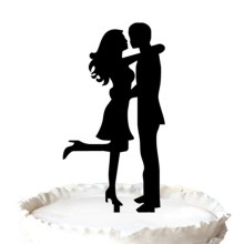 Groom and Bride Silhouette Topper