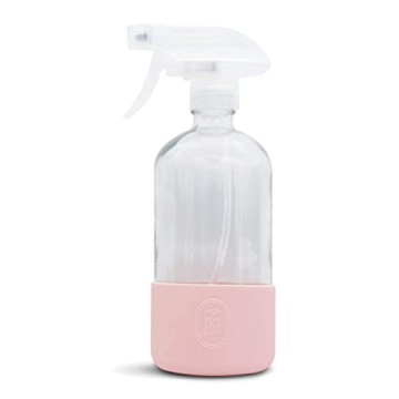 Clear Glass Spray Bottle with Silicone Sleeve