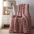 Flannel Wave rabbit fur blanket leisure sofa blanket