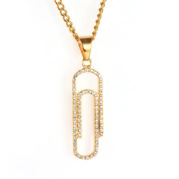 Jewelry Simple Necklace Designs Paper Clip Shape Necklace