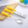 Travel Cutlery Set Ceramic Handle Spoon Fork Chopsticks