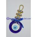 Glass Evil Eye Home Protector -Gold Hanging Head