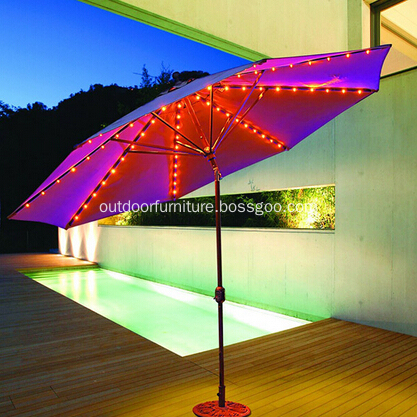 Nice Straight Metal Tilt Led Outdoor Umbrella