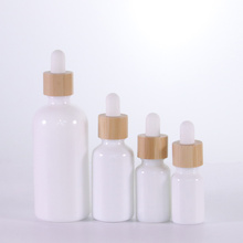 Opal White Glass Bottle With Bamboo Dropper