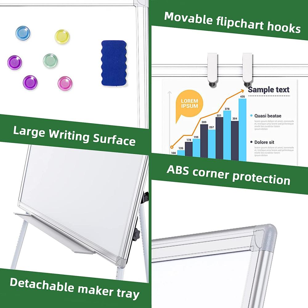 White Height Adjustable Easel Board