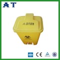 colorful plastic medical waste bin