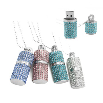 Lipstick+style+Crystal+Necklace+16GB+Usb+Memory+stick