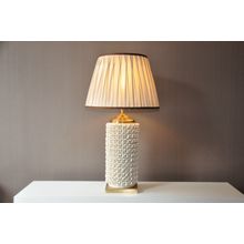 Branco padrão de cerâmica base da lâmpada de mesa (MT112036L)