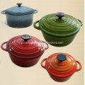 4PCS Cast Iron Cookware Set in Green Color