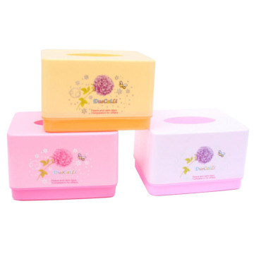 Mode Blumen Design Kunststoff Tissue Box (ZJH049)