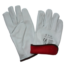 Goat Leather Work Driver Winter Warm Full Lining Gloves