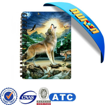 2015 animais encantadores personalizado Lenticular 3D Notebooks