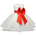 Flower Girl Dresses pour Wedding Pageant White Première robe de dentelle de dentelle pour les filles Robe Enfant Junior Enfant