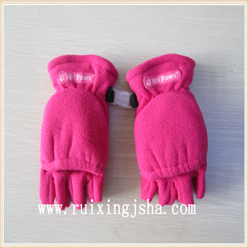 fleece half finger gloves with flap