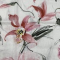 Softy Anti Static Flower Pattern Pure Linen Fabric