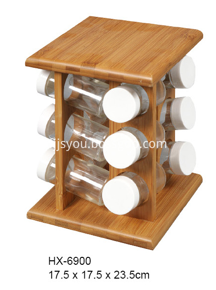 bamboo spice storage rack