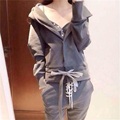 Grey Ladies Two Piece Sports Suit Wholesale