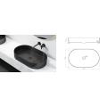 Stainless Steel Matt Black Oval Bathroom Single Basin