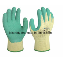 Blue Work Glove with Wrinkle Latex Coating (LY2012)