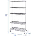 Heavy Duty Movable 5 Tier NSF Wire Shelving