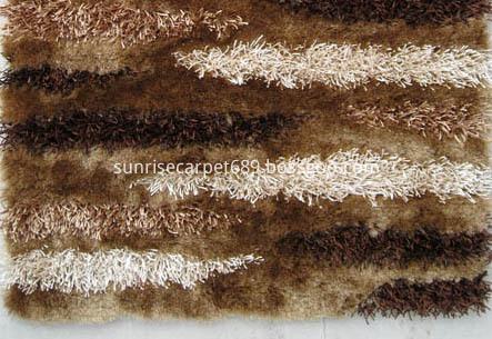 Silk & Viscose Shaggy with Design Rug