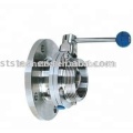 Food Industrial Stainless Steel Flange/Male Butterfly Valve