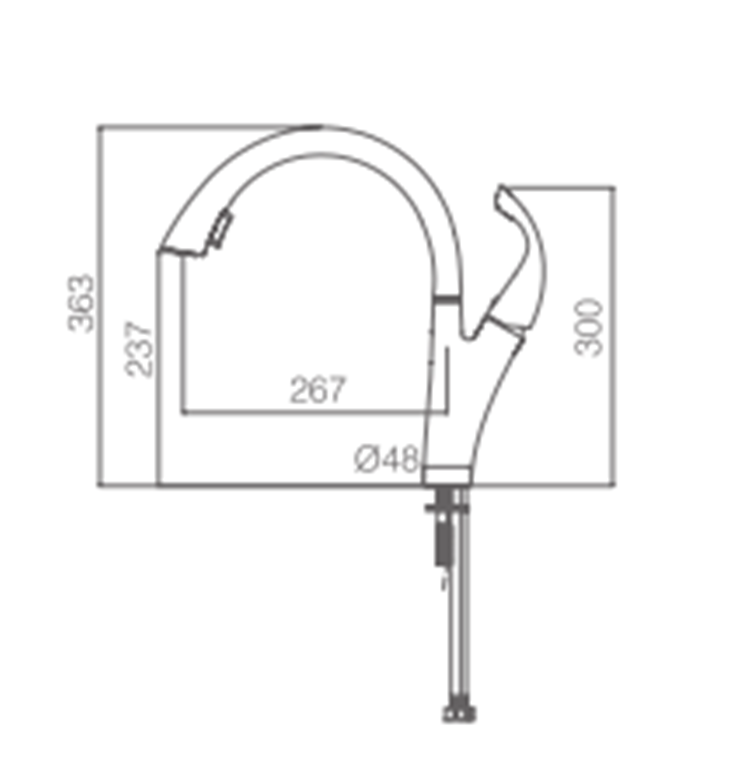 Single Hole Pull Down Kitchen Faucet