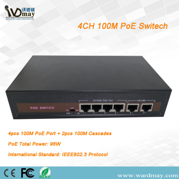 Interruptor POE de puerto de enlace ascendente doble WDM 4chs