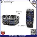 YXL-151 Lava LED relojes moda plateado negro/plata Digital binario de LED impermeable reloj para mujer hombres reloj LED