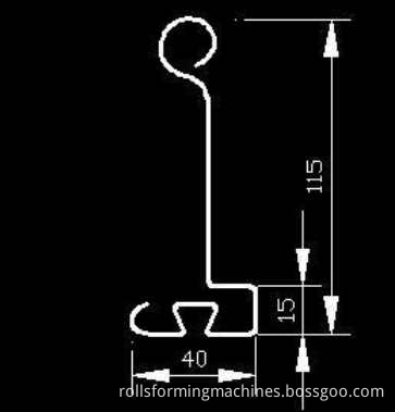 customized shutter door drawing profile