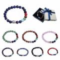 7 Chakra Gemstone Bouddhisme et Bouddha alliage Bracelet en cristal