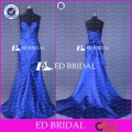 ED Bridal Exquisite Mermaid Sweetheart Lace Up Back Bow Sash Beaded Blue Long Evening Dress 2017