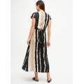 Black and white striped fashion long dress