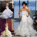 2017 платья vestidos де casamento Нойва свадебные платья Русалка рюшами свадебные платья CWFw2570