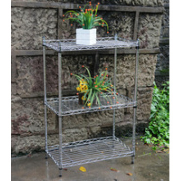 Metal ajustável 4 Tiers Chrome prateleira de malha para o jardim