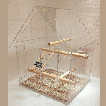 Cage d&#39;oiseaux acrylique clair spécial, cage d&#39;aiguille à oiseaux en plexiglass