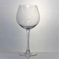 clear red wine glass with bubble design