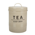 Retro Cream Enamel Tea Coffee Sugar Canisters Jars