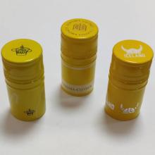 Tampas de parafuso amarelo de impressão em gravação