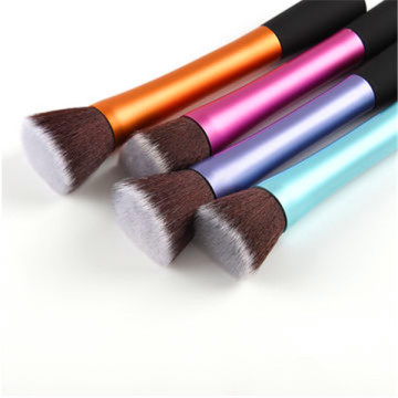 5PCS Metal Tube Synthetic Hair New Style Flat Kabuki Brush