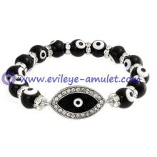 Black Evil Eye Stretch Bracelet