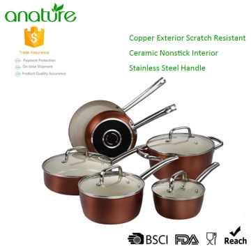 Economic 10pcs Ceramic Nonstick Aluminum Cookware Set