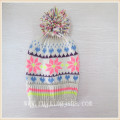 winter snowflake pompom hat