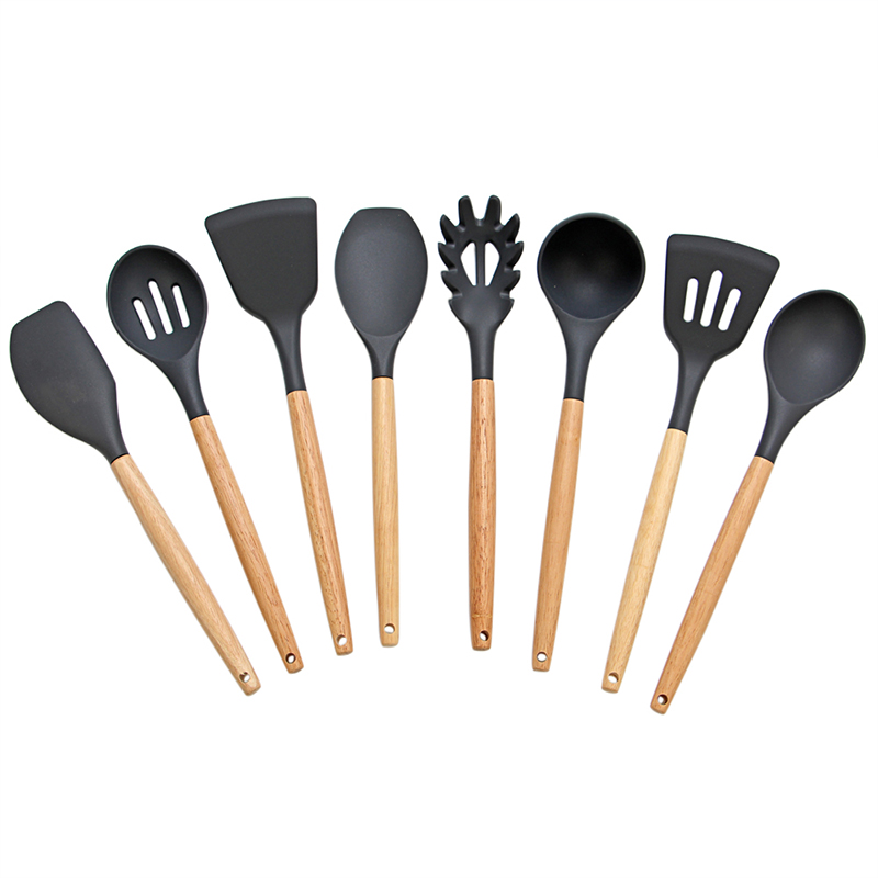  8 Piece Silicone Kitchen Utensils Heat Resistant Cooking Utensil Set