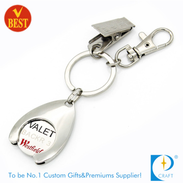 2015 Good Quality Custom Metal Trolley Coin Keychians for Advertising