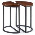 Tables basses rondes en bois de restaurant avec jambe en métal classique