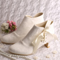 Wedopus White Wedding Boots for Bride