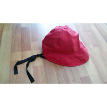 Solid Red PU Rain Cap with Strap for Adult