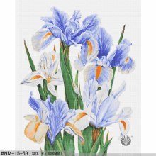 Blue iris art modern painting mosaic tiles