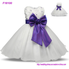 Flower Girl Dresses pour Wedding Pageant White Première robe de dentelle de dentelle pour les filles Robe Enfant Junior Enfant